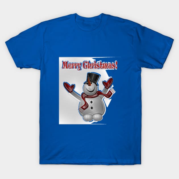 Merry Christmas Snow Man T-Shirt by Moses77